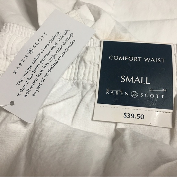 Karen Scott White Comfort Waist High Rise Skimmer Shorts S Small Modest - Picture 5 of 11